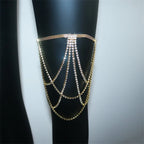 Rhinestone thigh chain - women’s leg jewelry gold