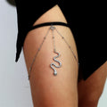 Snake Thigh Chain Leg - Body Thigh Jewelry Women's Thigh Silver