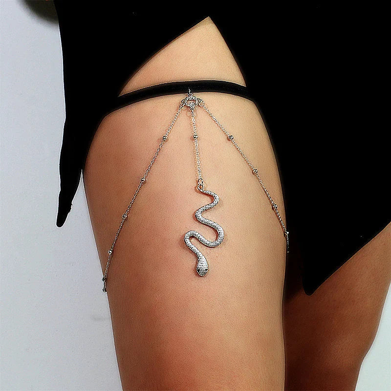 Snake Thigh Chain Leg - Body Thigh Jewelry Women's Thigh Silver