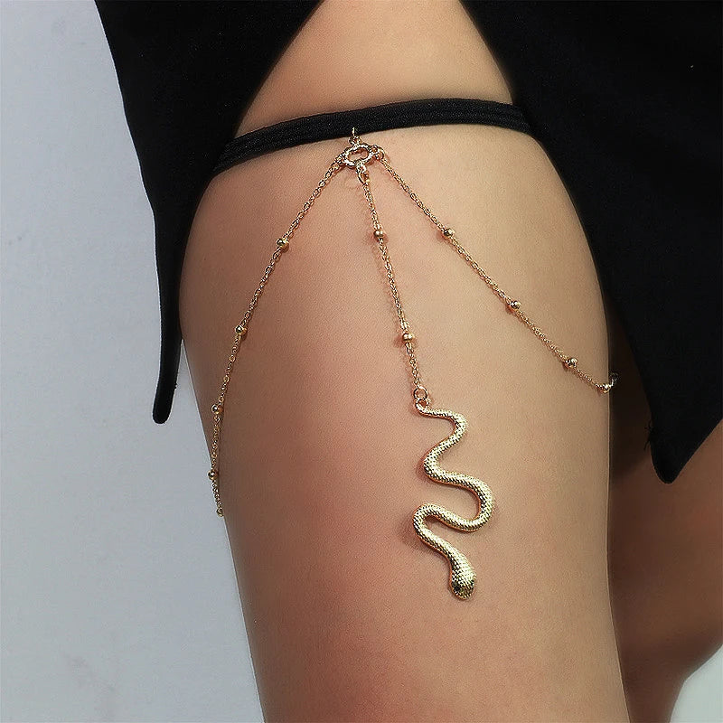 Snake Thigh Chain Leg - Body Thigh Jewelry Women's Thigh Gold