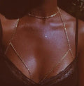 Women's Neckline Chain Silver Chest Necklace