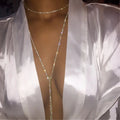 Women's Turned Chain Rhinestone Necklace