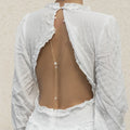 Back Chain Necklace Dorsal Ornament Woman Silver Beads