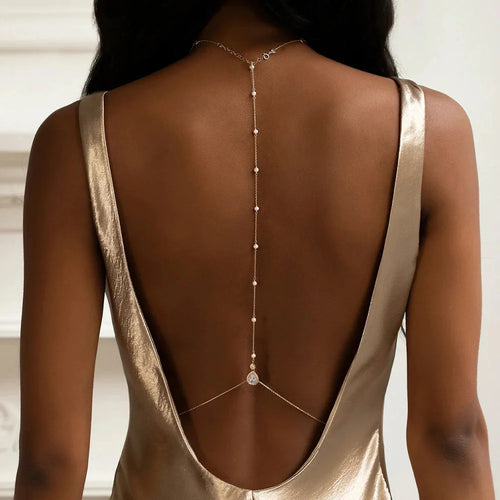 Back Chain Woman Necklace Silver Back Ornament