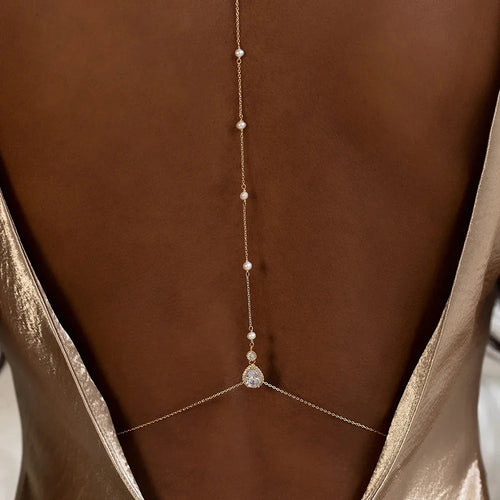 Back Chain Woman Necklace Silver Back Ornament