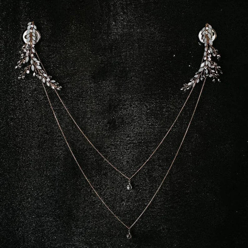 Wedding Back Chain Necklace Dorsal Ornament Woman Silver