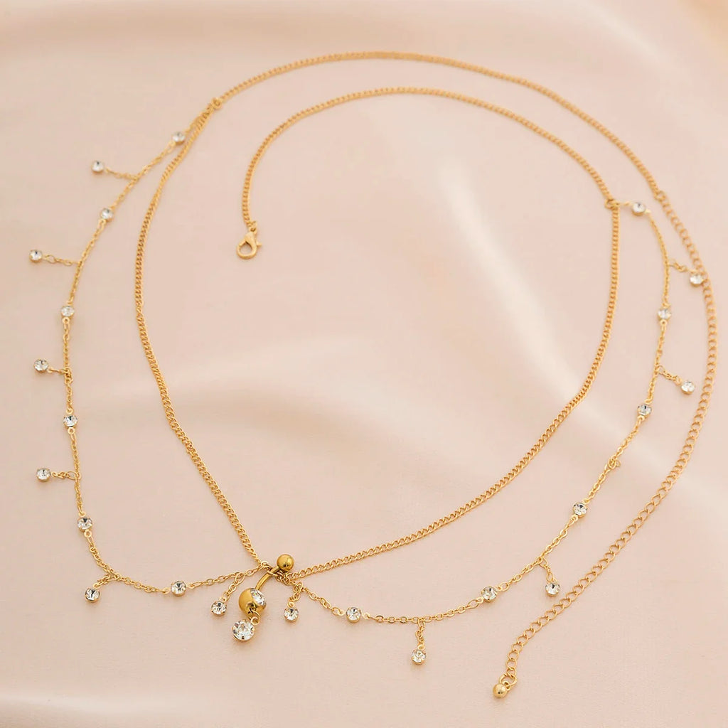 Hip and navel chain - waist and belly jewelry for women
