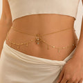 Gold hip and navel chain - waist and belly jewelry for women