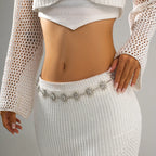 Sun hip chain - waist and belly jewelry for women in silver