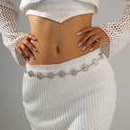 Sun hip chain - waist and belly jewelry for women in silver