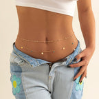 Belly Chain with Pearls for Women gold
