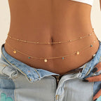 Belly Chain with Pearls for Women gold