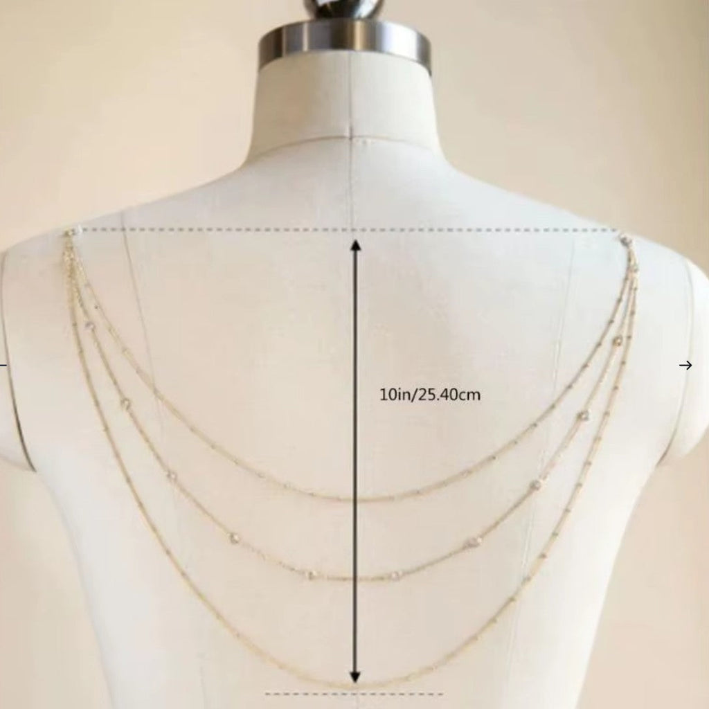 Gold-tone back chain for women - back necklace
