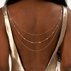 Gold-tone back chain for women - back necklaces