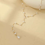 Back chain for women - back necklace with pearls