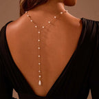 Back chain for women - back necklace with pearls