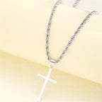Chain & Cross Medallion Woman silver