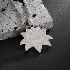 Silver Lotus Flower Chain & Medallion