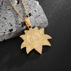 Gold Lotus Flower Chain & Medallion