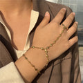 Heart hand and finger chain - women's hand bracelet gold