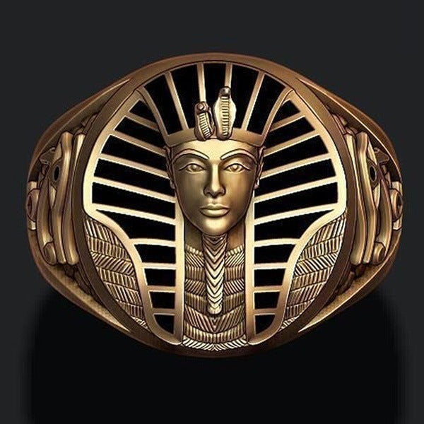 Pharaoh Head Signet Ring