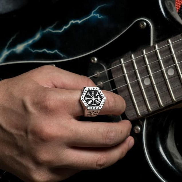 Viking Signet Ring Silver Men's