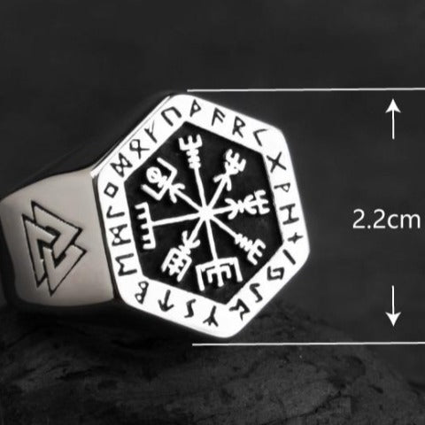 Viking Signet Ring Silver Men's