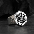Viking Signet Ring Silver Men's