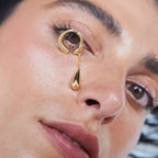 Fine Water Drop Hoop Earrings Clips gold