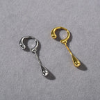 Fine Water Drop Hoop Earrings Clips silver