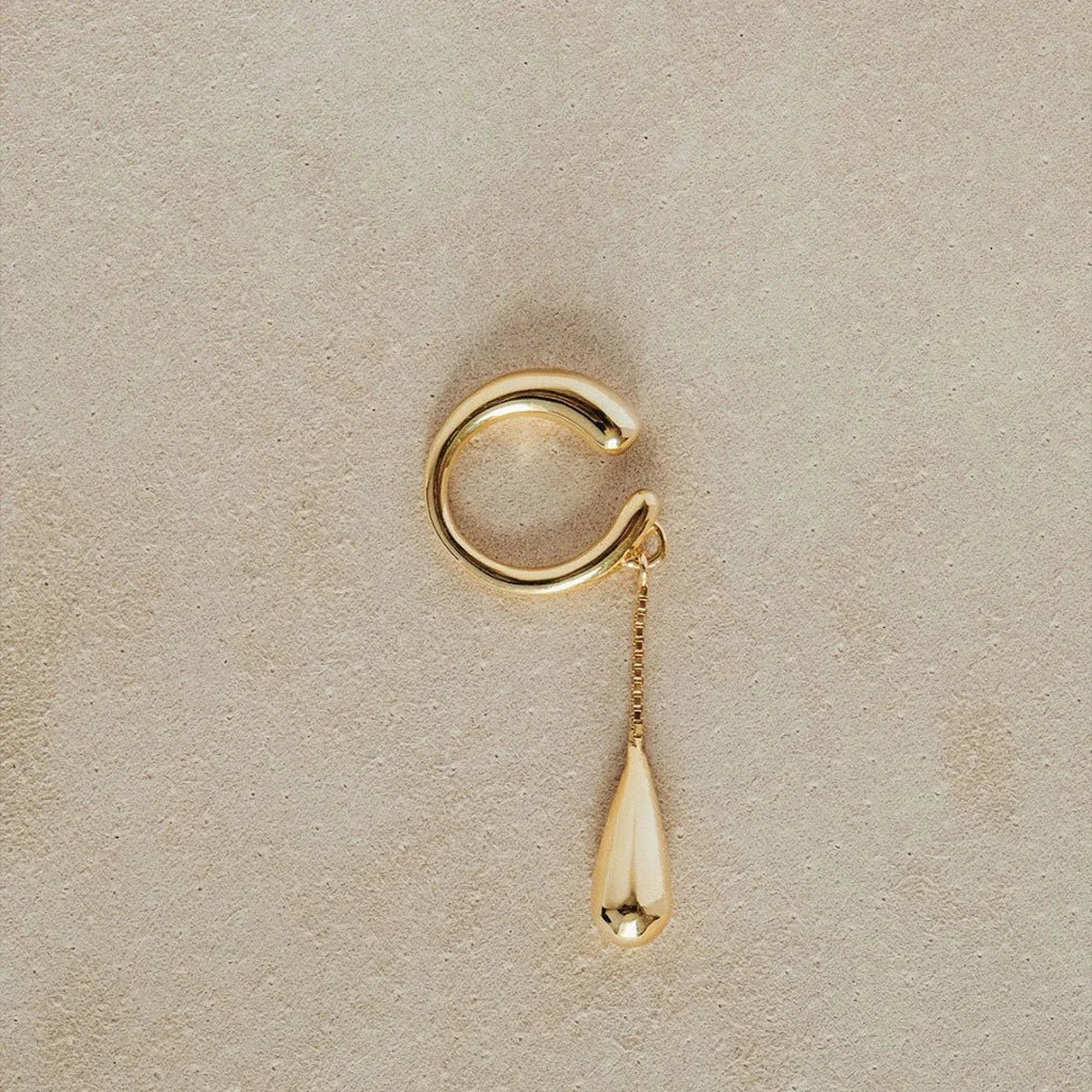 Fine Water Drop Hoop Earrings Clips gold