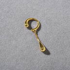 Fine Water Drop Hoop Earrings Clips gold