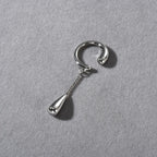 Fine Water Drop Hoop Earrings Clips silver
