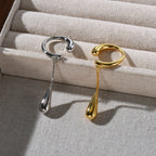 Fine Water Drop Hoop Earrings Clips silver
