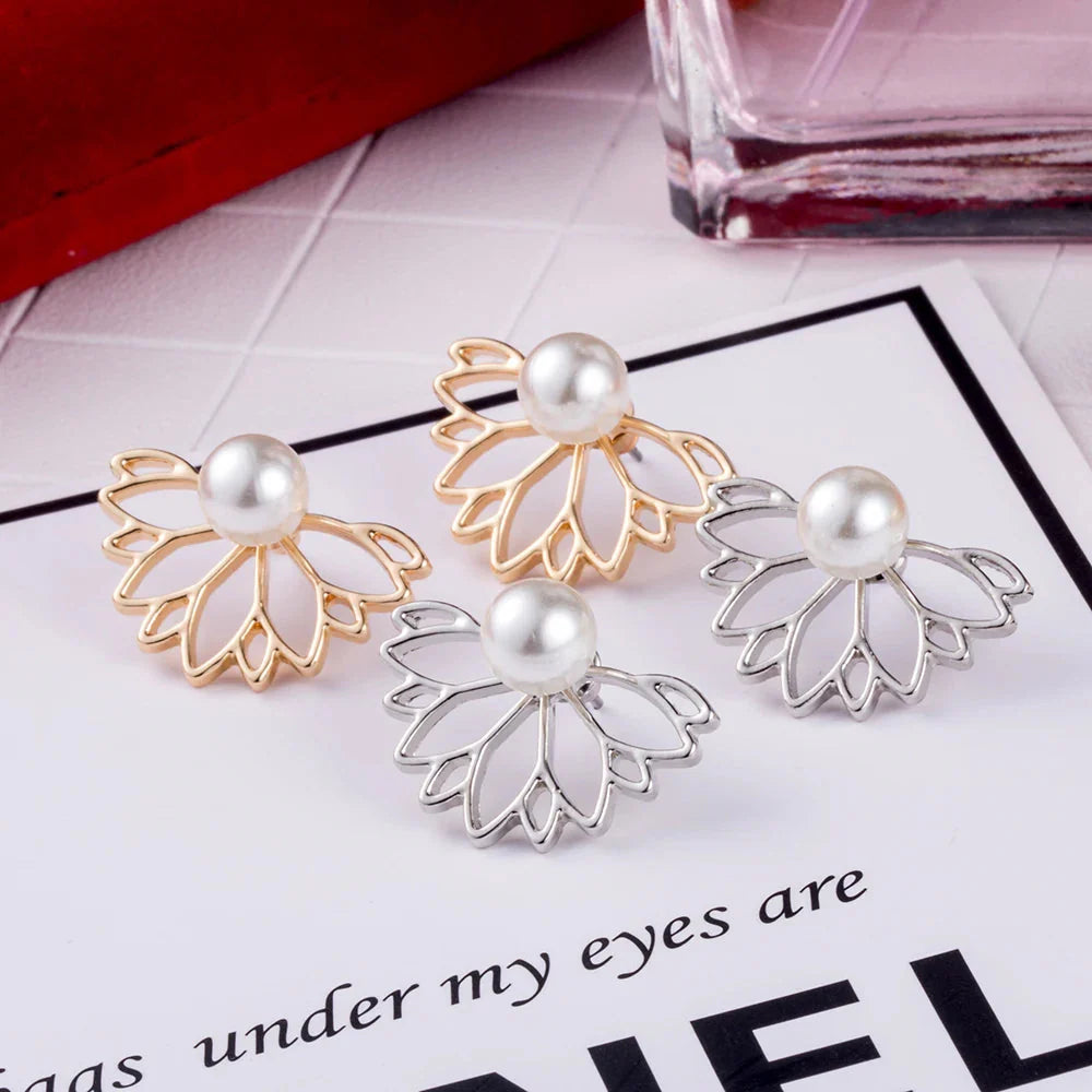 Lotus Flower Stud Earrings for Women