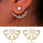 Lotus Flower Stud Earrings for Women Gold