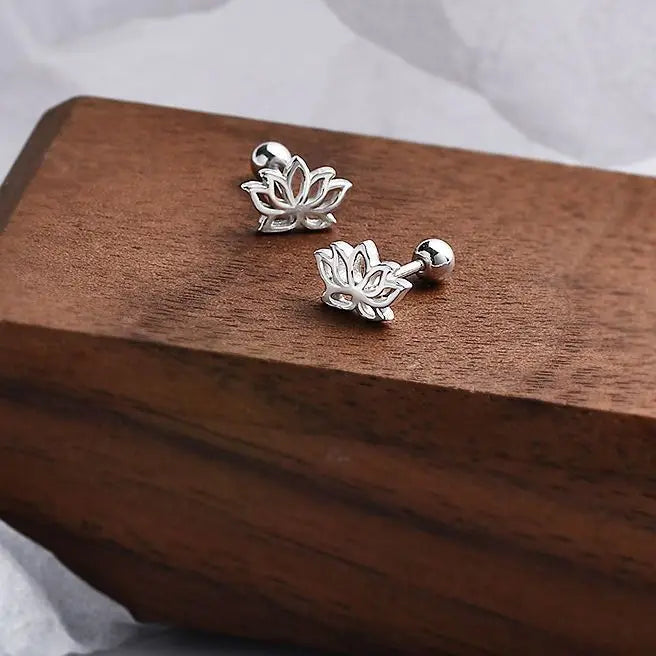 Women's Lotus Flower Stud Earrings