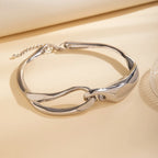 Bold geometric-textured necklace