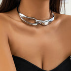 Bold geometric-textured necklace