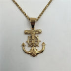 Anchor and Jesus necklace