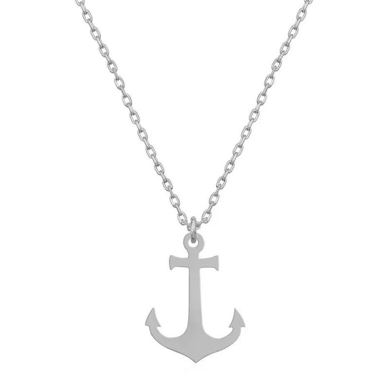 Women's silver anchor necklace