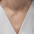 Women's gold anchor necklace