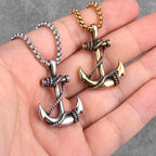Men's bronze anchor necklace