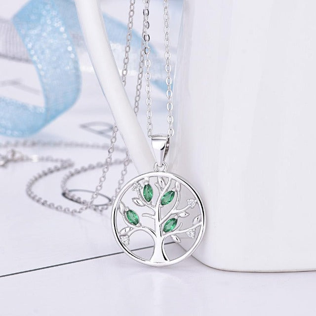Green Women's Tree of Life Necklace