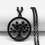 Life Tree Pendant Necklace Tempered Steel Women