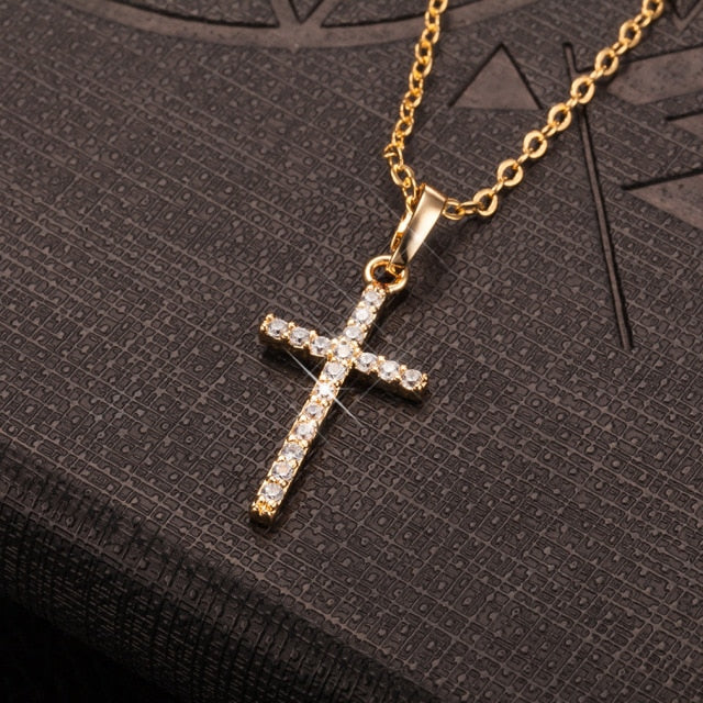 Necklace with Gold Cross