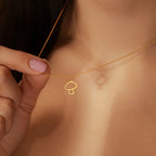 Necklace with Fine Gold Mushroom Pendant