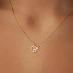 Necklace with Fine Silver Mushroom Pendant
