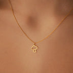 Necklace with Fine Pink Gold Mushroom Pendant
