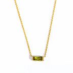 Necklace with Fine Colored Birthstone Pendant